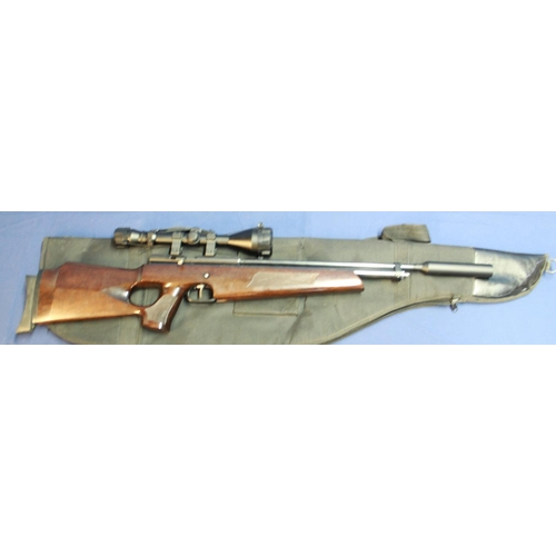 1339 - AGS-PCR1 .22 bolt action PCP pre-charge air rifle with silencer and telescopic sight 3-9x50, with gu... 