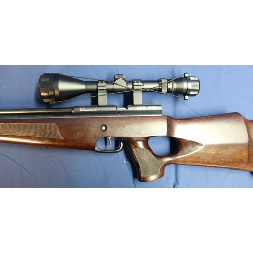 1339 - AGS-PCR1 .22 bolt action PCP pre-charge air rifle with silencer and telescopic sight 3-9x50, with gu... 