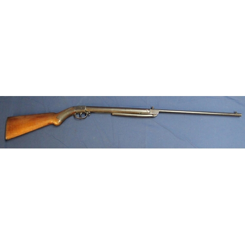 1343 - Unnamed early break barrel .177 air rifle, barrel L48cm (A/F - crack to pistol grip)