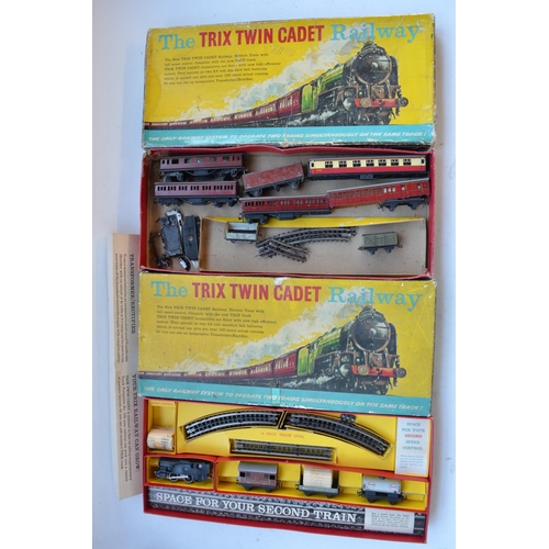 341 - OO gauge 3 rail electric Trix Twin Cadet Railway set with 0-4-0 BR black tank engine, a collection o... 