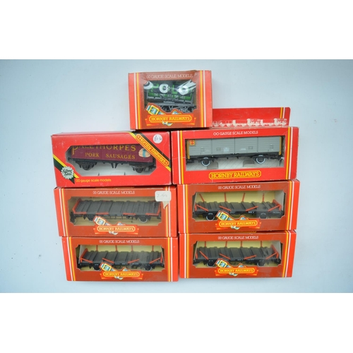 398 - Twenty one boxed Hornby OO gauge goods wagons incl. four 45 ton steel carriers, 6 open wagons (some ... 