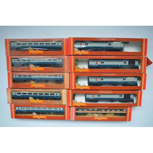 400 - Ten Hornby OO gauge railway coaches/wagons to include 5 InterCity passenger/dining coaches, 4 operat... 