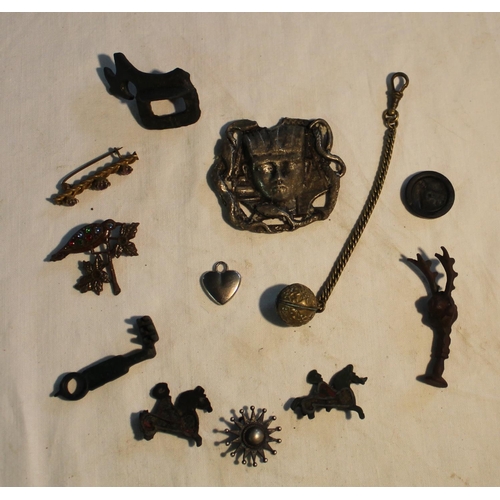 891 - Metal Detector Artefacts - Collection of 12 various items from different periods including Victorian... 