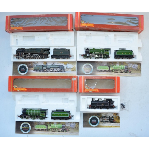 366 - Four Hornby OO gauge electric steam train models: R302 BR Class 3F 0-6-0 Jinty tank engine (excellen... 