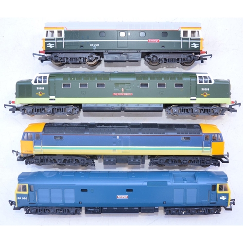 368 - Four Lima OO gauge diesel locos: Class 33 (model mint), Deltic (excellent but added Flying Scotsman ... 