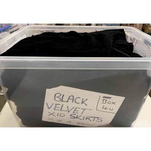 1021 - Long black velvet skirts (1 box)