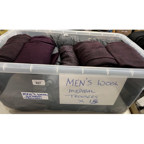 897 - Collection of theatre/drama medieval style men's wool trousers (1 box)