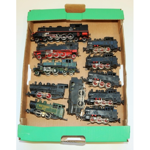 309 - Five Trix 3 rail 0-6-0 tank locomotives, Trix HO gauge 2-4-4 tank locomotive, other continental loco... 