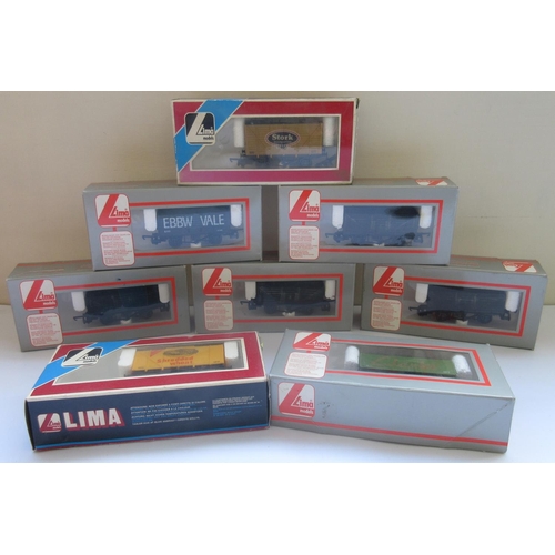 486 - Six Lima OO gauge open wagons and 2 closed wagons (8)