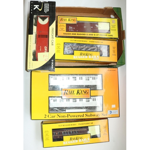 263 - Rail King by MTH Electric Trains: 2 Car Non-Powered Subway Set, two O-27 Rugged Rails passenger cars... 