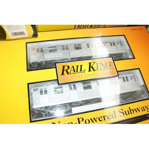 263 - Rail King by MTH Electric Trains: 2 Car Non-Powered Subway Set, two O-27 Rugged Rails passenger cars... 