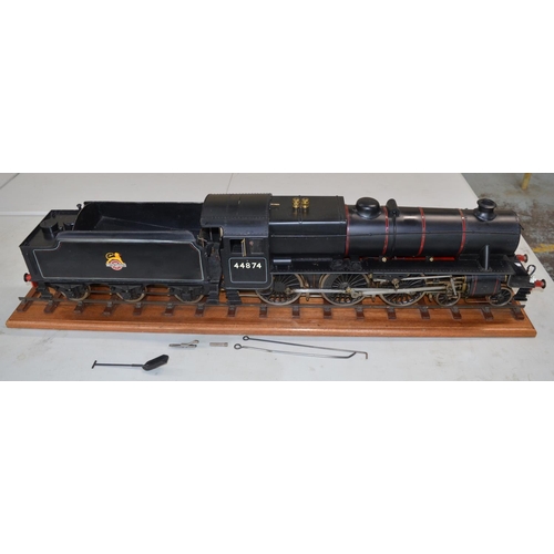 87 - Live steam 3 1/2 gauge ex LMS 4-6-0 Class 5 (Black 5) locomotive with tender, British Railways 44874... 