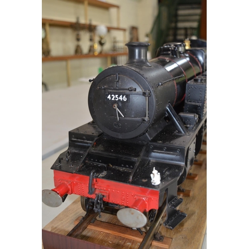 88 - Live steam 3 1/2 gauge ex LMS 2-6-4T tank locomotive, British Railways 42546 in lined black livery w... 