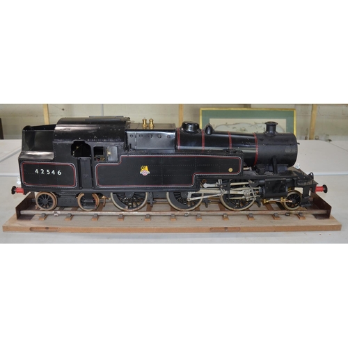 88 - Live steam 3 1/2 gauge ex LMS 2-6-4T tank locomotive, British Railways 42546 in lined black livery w... 