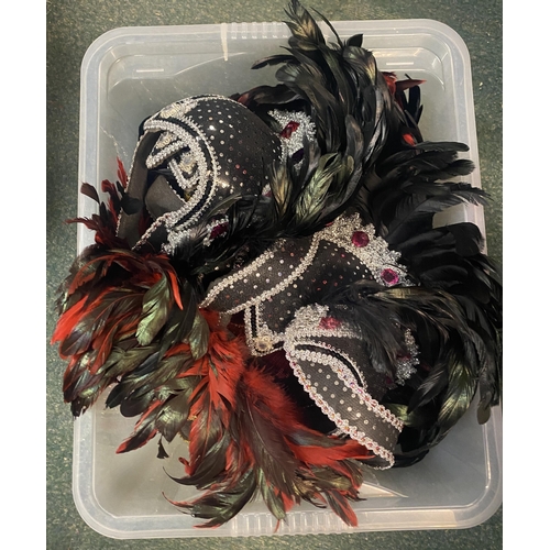 568 - Quantity of showgirl headdresses, glittered and feathered (1 box)