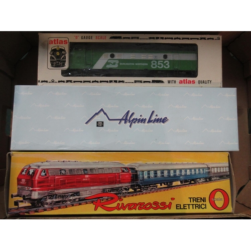 252 - Atlas O gauge 2 rail Bo-Bo F-9 diesel loco no 6102, Burlington Northern, good overall condition, som... 