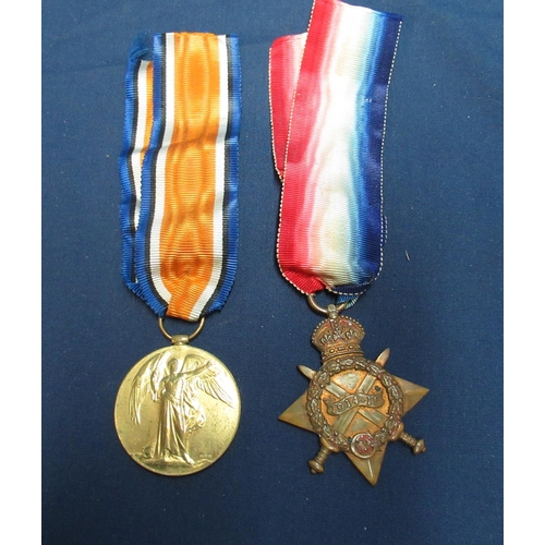 872 - WWI Victory medal and 1914 - 15 Star awarded to 2487 Pte. W. Jackson West Yorkshire Regiment