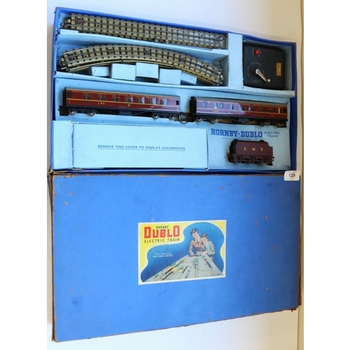 129 - Hornby Dublo 3 rail OO gauge EDP2 passenger train Duchess of Atholl set, complete with track, power ... 