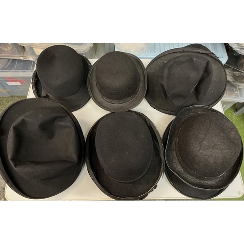 26 - Quantity of black distressed bowler hats