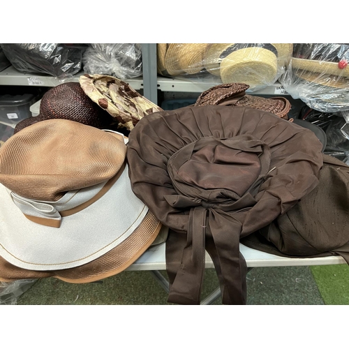 22 - Women's beige and brown hats, various styles