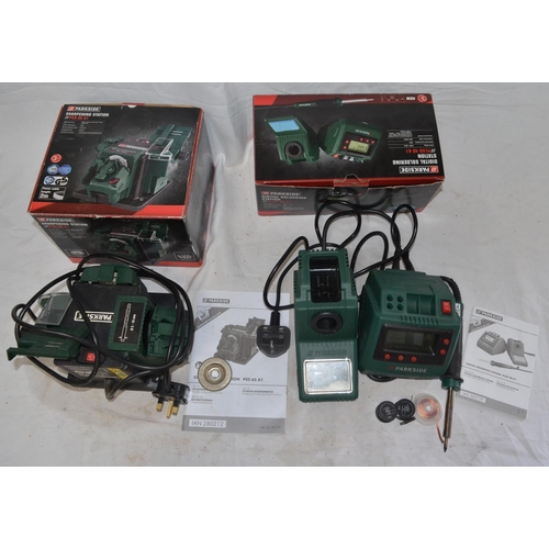 1181 - Collection of boxed Parkside tools to incl.  digital soldering station, soldering gun with solder fe... 