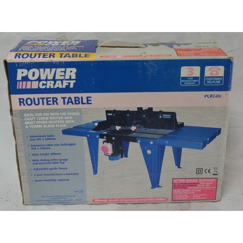 1185 - Boxed Powercraft router table (item no PCRT/09). Appears complete and in excellent little used condi... 