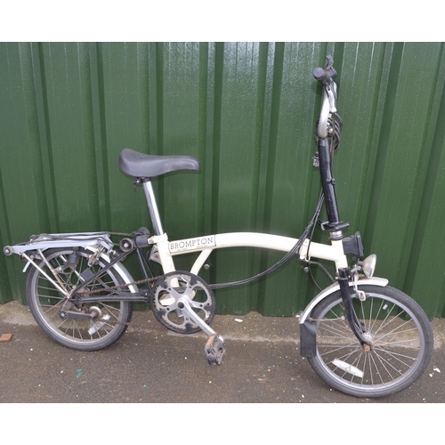 1186 - Brompton 5 gear folding bicycle, A/F