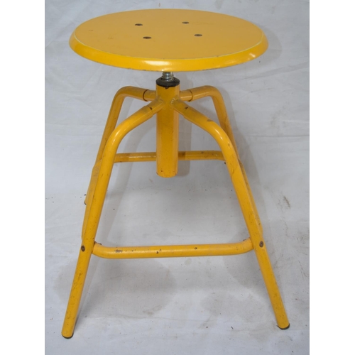 1187 - All metal adjustable workshop stool, no makers marks