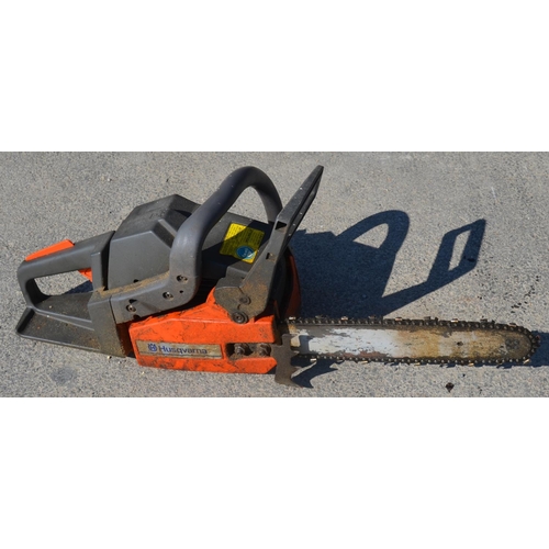 1124 - Husqvarna petrol powered chainsaw, A/F, compresses but will not start