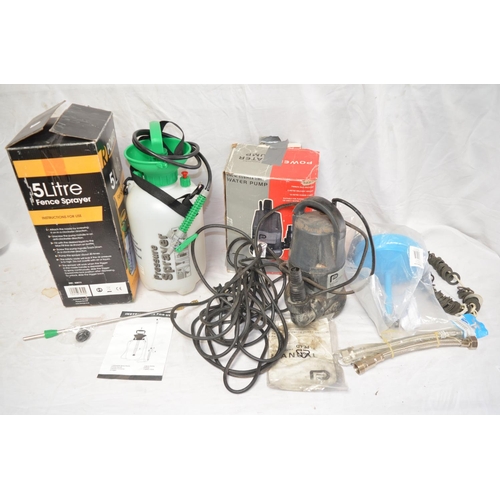 1137 - Boxed R Power 5 ltr fence sprayer with accessories and instructions, Performance 260W submersible wa... 