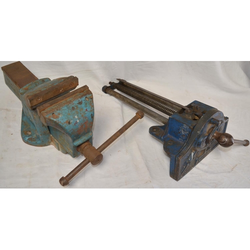 1141 - Record No6 heavy duty bench vice and a Record No53 quick release woodworking vice