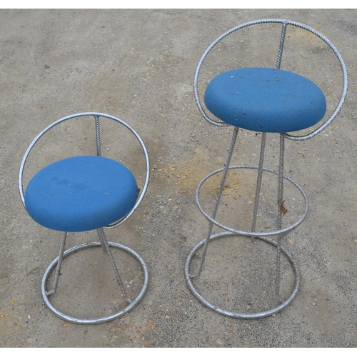 1111 - Three bar style tables and 16 chairs (4 high, 12 low) H73.5cm