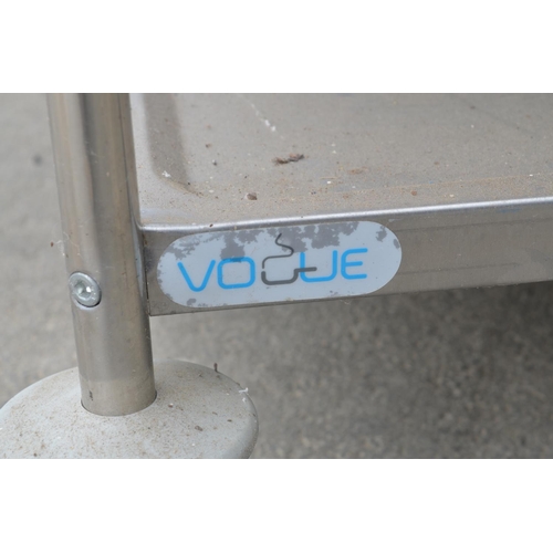 1115 - Vogue three tier steel catering trolley, L85 x W52 x H94cm