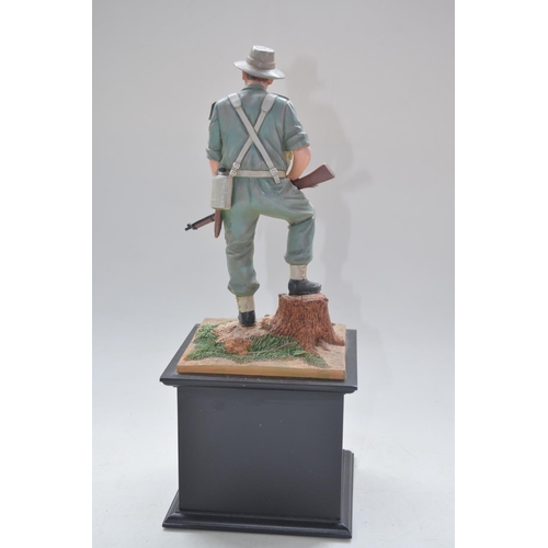 463 - Danbury Mint Jungle Raider The British Chindit, painted resin figurine on plinth with replica Burma ... 