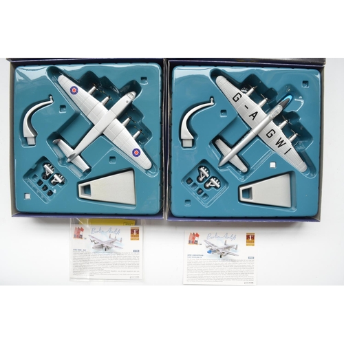 464 - Four Corgi 1/144 diecast model airplanes to include Berlin Airlift Avro Lancastrian and Avro York (m... 