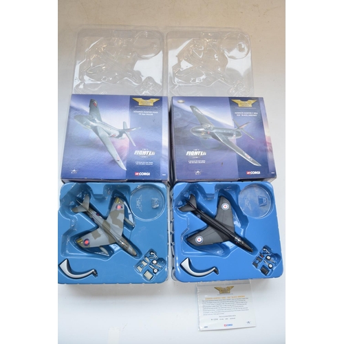 467 - Two Corgi 1/72 diecast Royal Air Force Hawker Hunter models, F Mk6 Black Arrows (limited edition 120... 