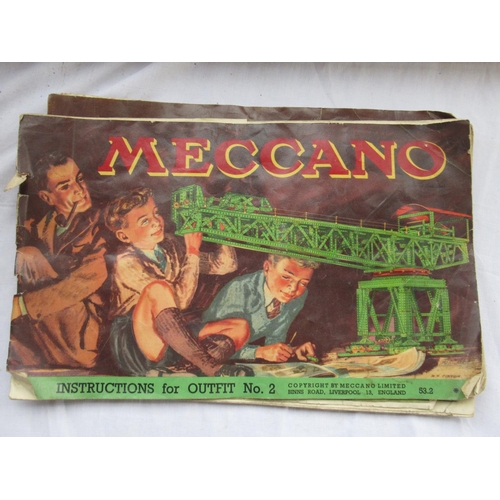 480 - Collection of Vintage Meccano, well sorted and stored in wooden case with lift out tray, with Instru... 