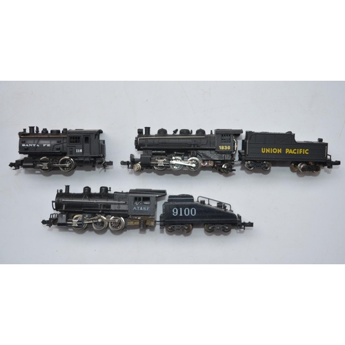 486 - Three boxed N gauge American steam locomotives to include Bachmann Prairie 2-6-2 Union Pacific with ... 