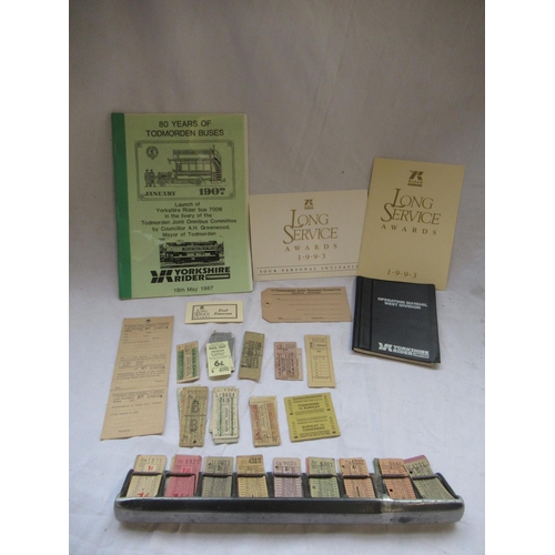 524 - Collection of West Yorkshire and other Bus memorabilia incl. collection of Halifax and Todmorden tic... 