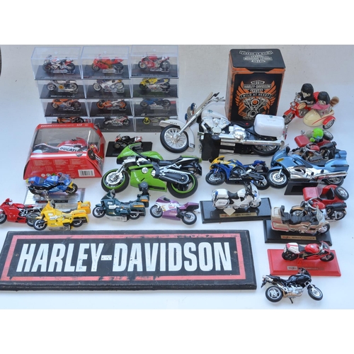 528 - WITHDRAWN - Collection of various previously displayed motorbike and car models and toys, various ma... 