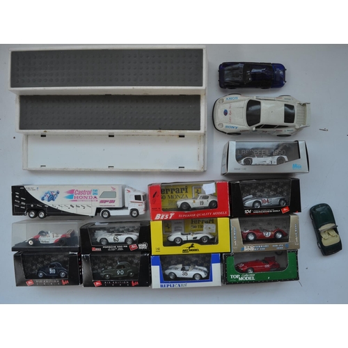 528 - WITHDRAWN - Collection of various previously displayed motorbike and car models and toys, various ma... 