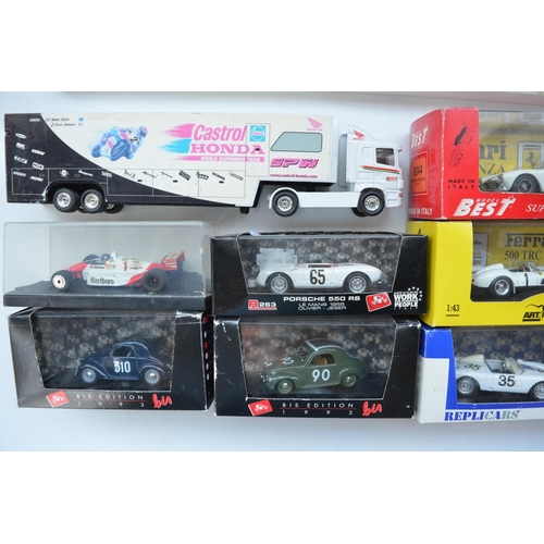 528 - WITHDRAWN - Collection of various previously displayed motorbike and car models and toys, various ma... 