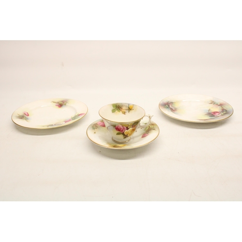 172 - Two Royal Worcester cabinet trios, Royal Albert cabinet trio, Royal Doulton cabinet trio and a selec... 