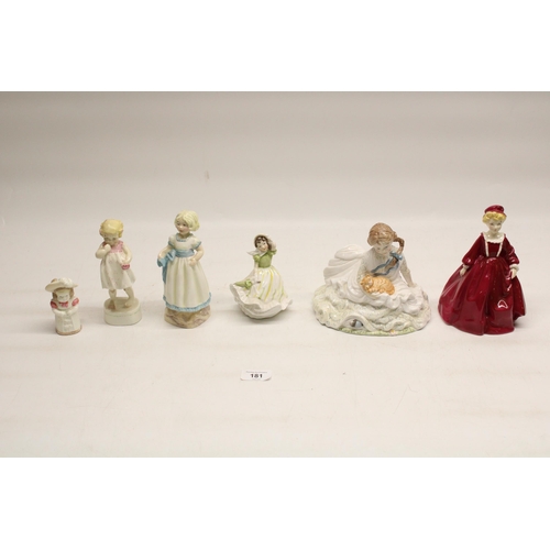 181 - Five Royal Worcester figures, 