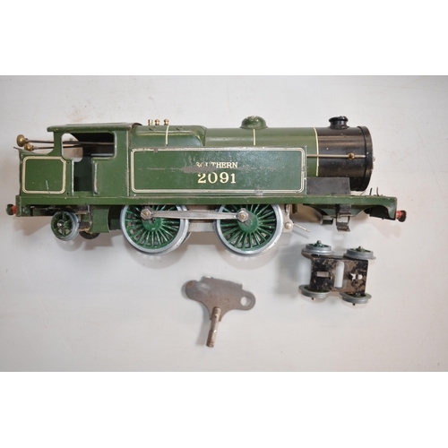 511 - Hornby O gauge clockwork No2 Special Tank Engine finished in Southern green livery,  no. 2091 with o... 