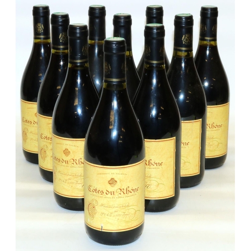 138 - Ten bottles of Cotes du Rohne 2008 750ml