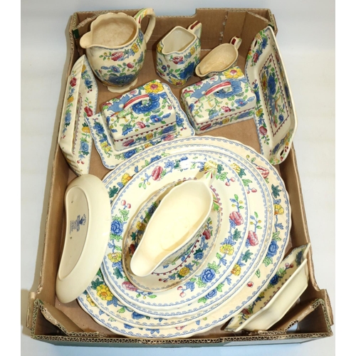 164 - Mason's patent Ironstone China Regency tableware four graduated oval meat dishes, gravy boat, two ch... 