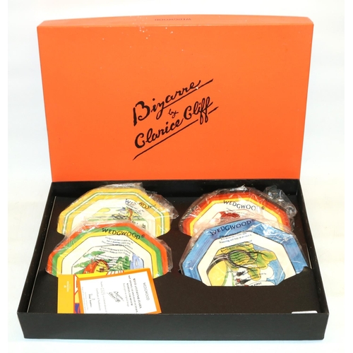 316 - Wedgwood Bizarre by Clarice Cliff limited edition presentation four octagonal plate set, 325/1000, b... 