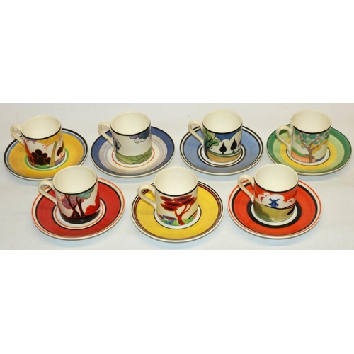 317 - Wedgwood Clarice Cliff Centenary coffee cups and saucers (7)