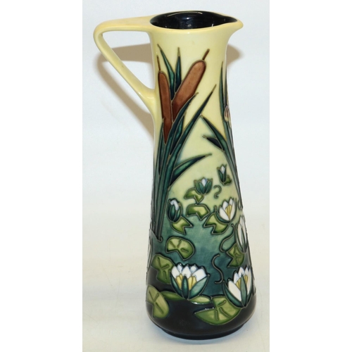 322 - Moorcroft Lamia tall jug, decorated with bull rushes and water lilies, initialled and dated '95, H24... 